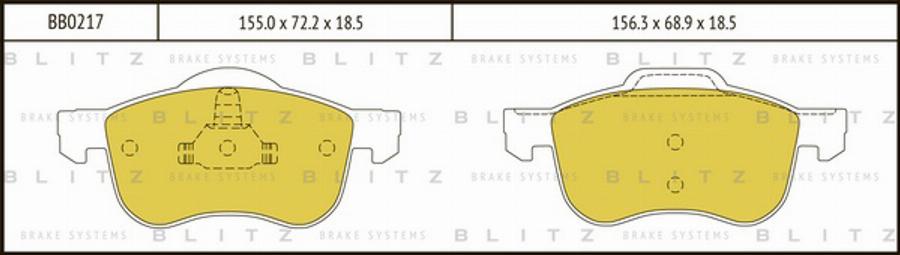 Blitz BB0217 - Гальмівні колодки, дискові гальма autozip.com.ua