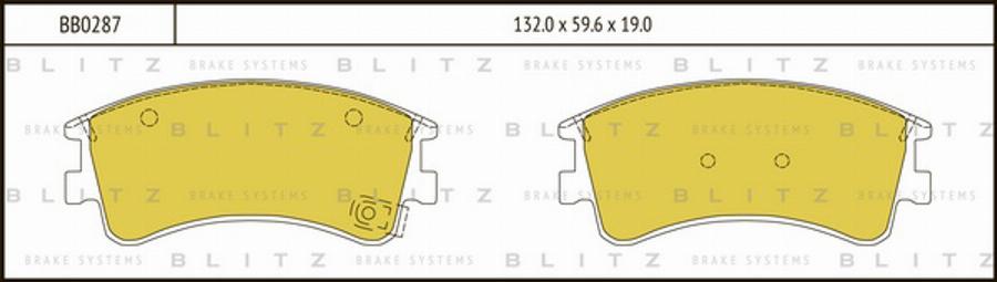 Blitz BB0287 - Гальмівні колодки, дискові гальма autozip.com.ua