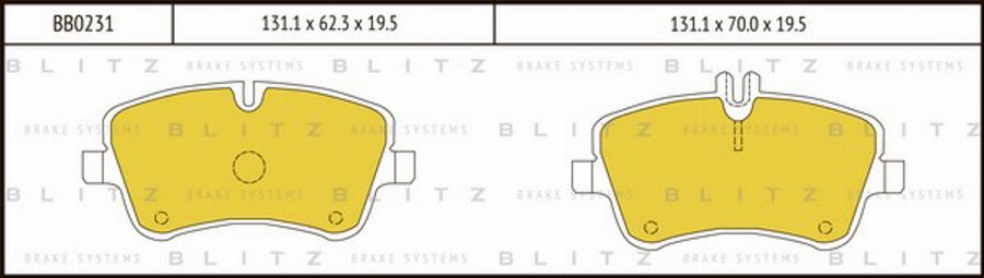 Blitz BB0231 - Гальмівні колодки, дискові гальма autozip.com.ua