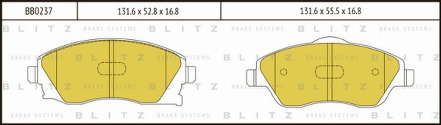 Blitz BB0237 - Гальмівні колодки, дискові гальма autozip.com.ua