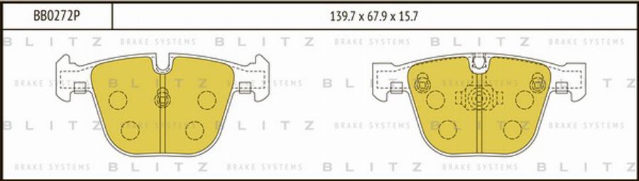Blitz BB0272P - Гальмівні колодки, дискові гальма autozip.com.ua