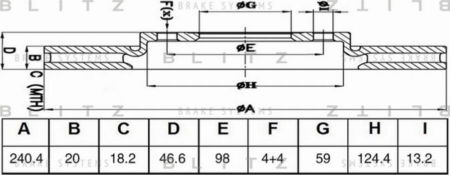 Blitz BS0465 - Гальмівний диск autozip.com.ua