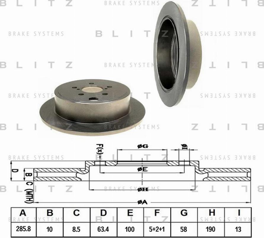 Blitz BS0197 - Гальмівний диск autozip.com.ua