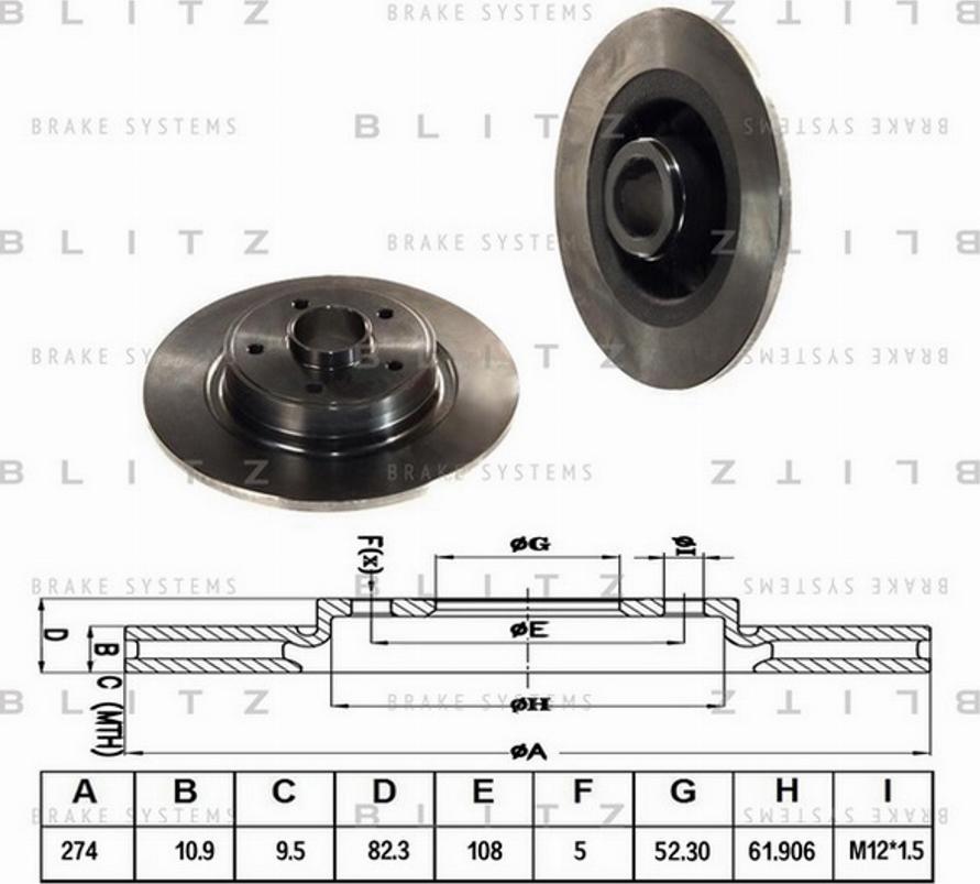 Blitz BS0144 - Гальмівний диск autozip.com.ua