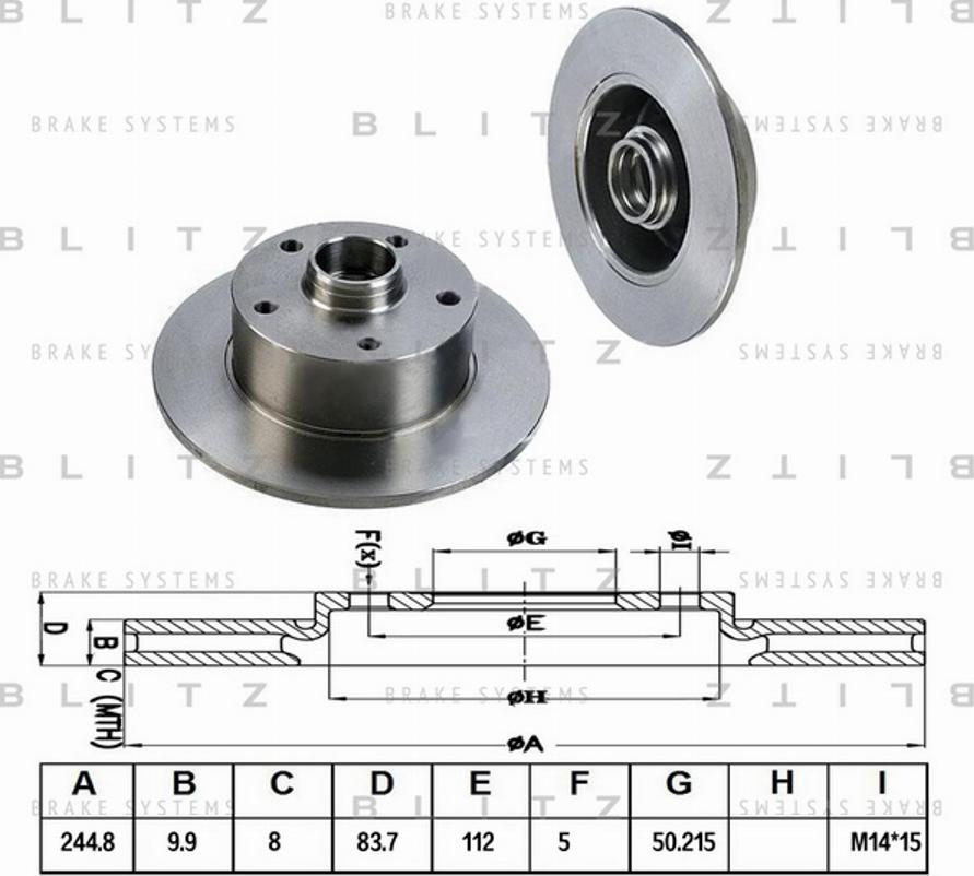 Blitz BS0145 - Гальмівний диск autozip.com.ua