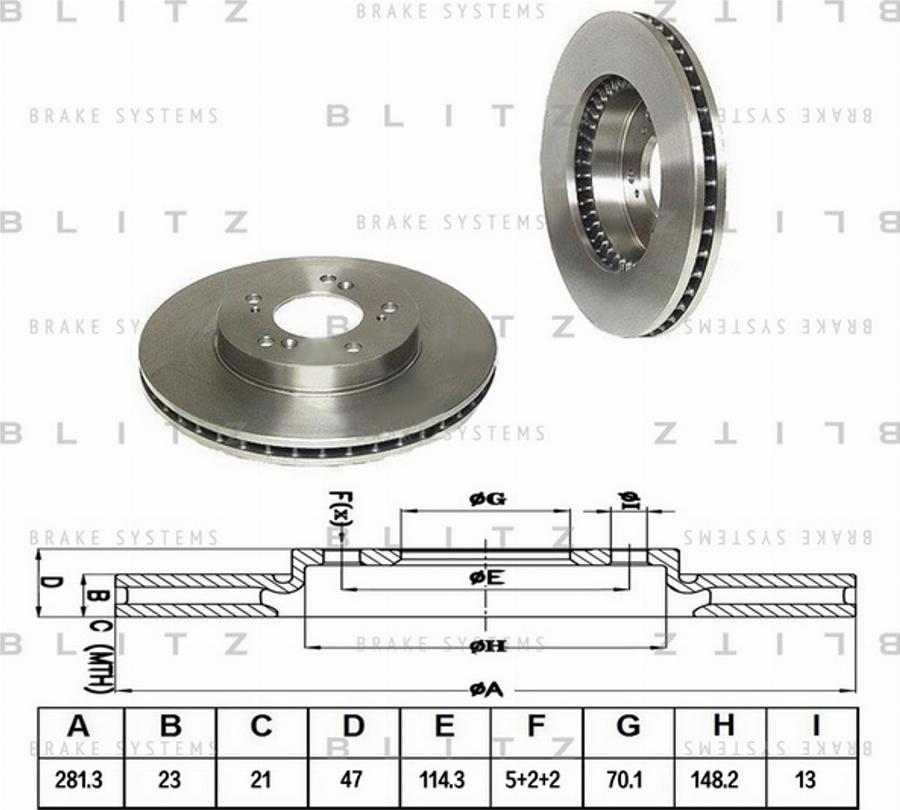 Blitz BS0140 - Економічний гальмівний диск autozip.com.ua