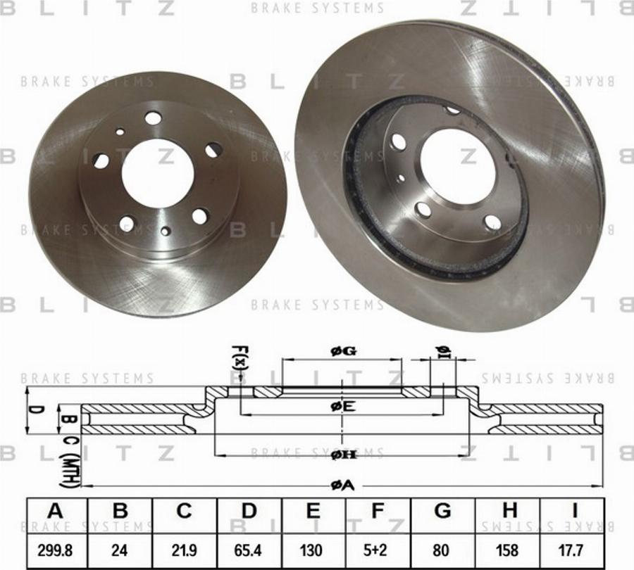 Blitz BS0148 - Гальмівний диск autozip.com.ua