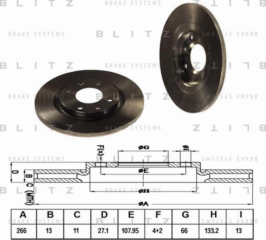 Blitz BS0150 - Гальмівний диск autozip.com.ua