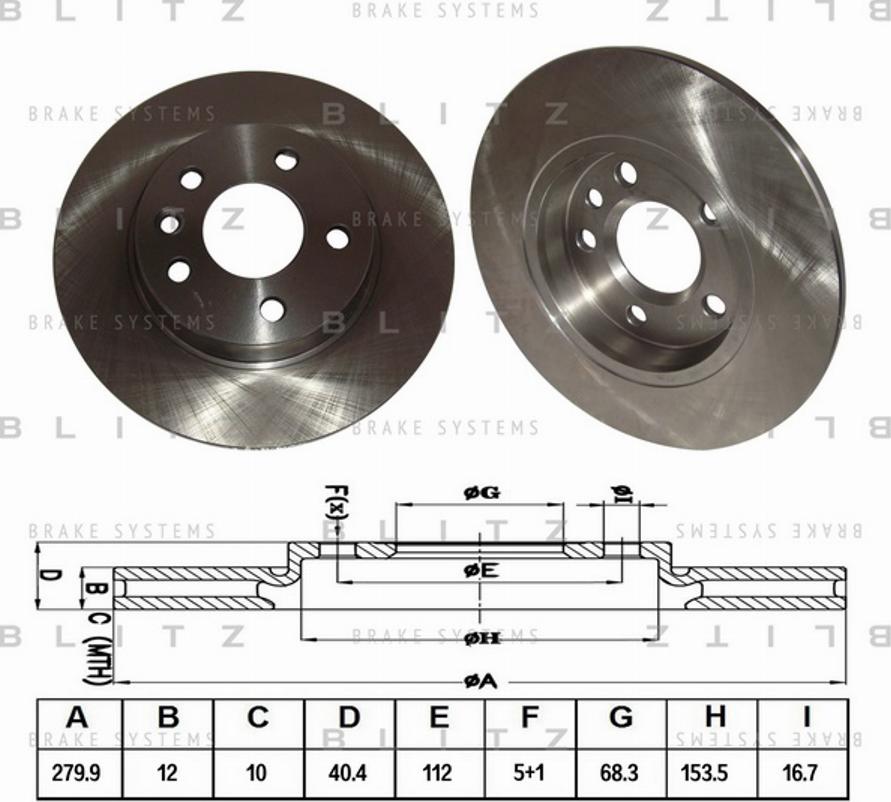 Blitz BS0157 - Гальмівний диск autozip.com.ua