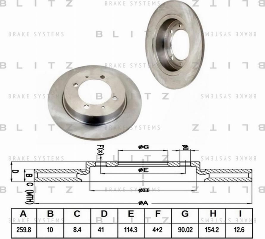 Blitz BS0163 - Гальмівний диск autozip.com.ua