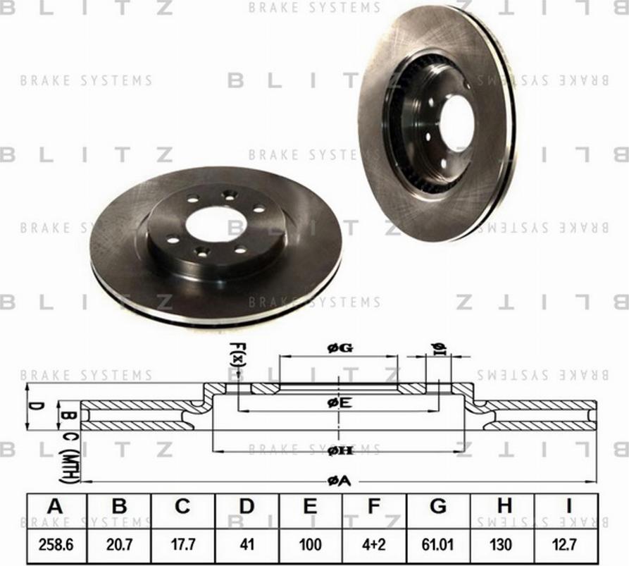 Blitz BS0105 - Гальмівний диск autozip.com.ua