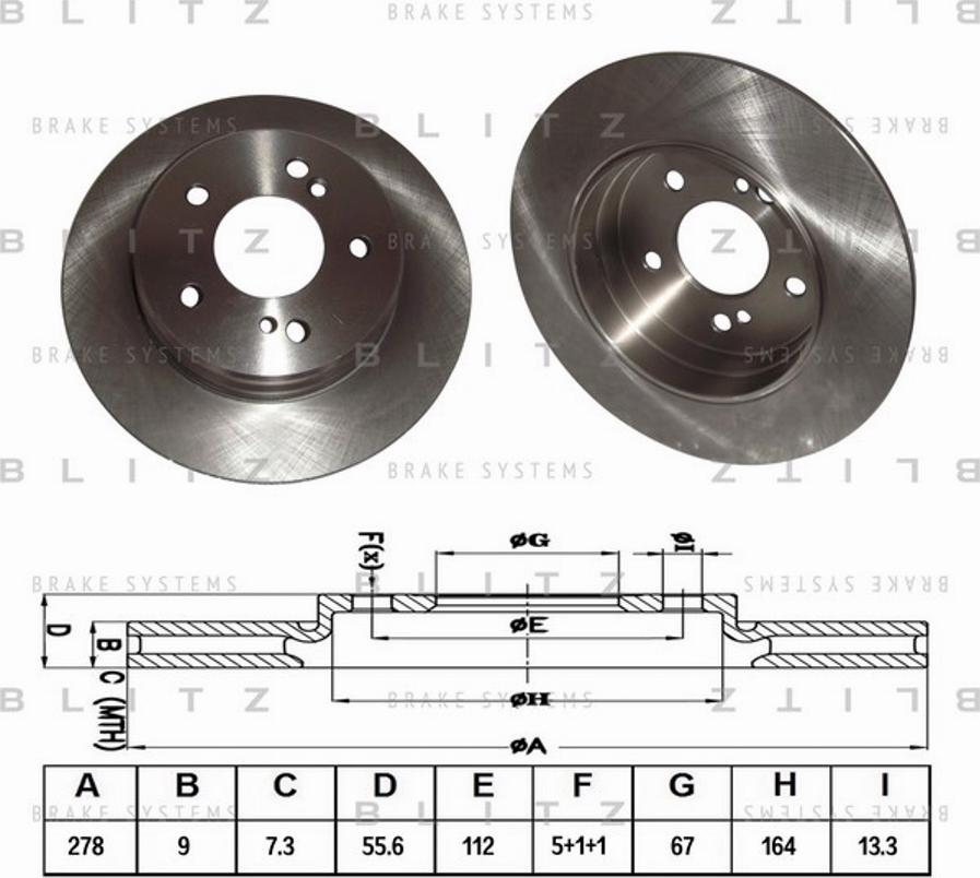 Blitz BS0111 - Гальмівний диск autozip.com.ua