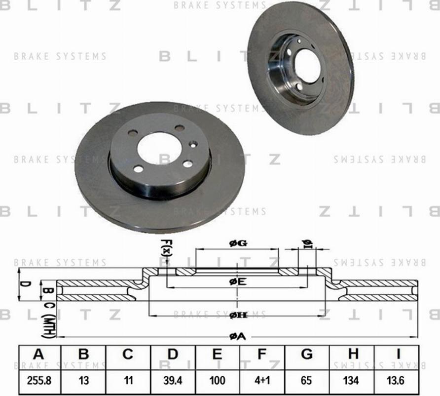 Blitz BS0113 - Гальмівний диск autozip.com.ua