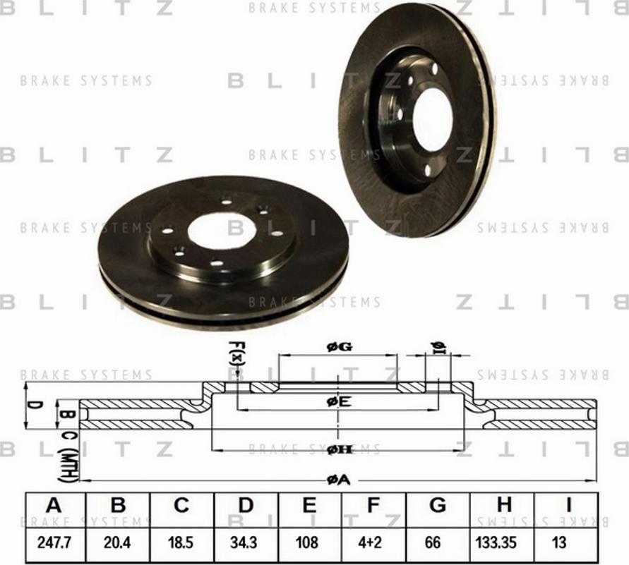 Blitz BS0117 - Гальмівний диск autozip.com.ua