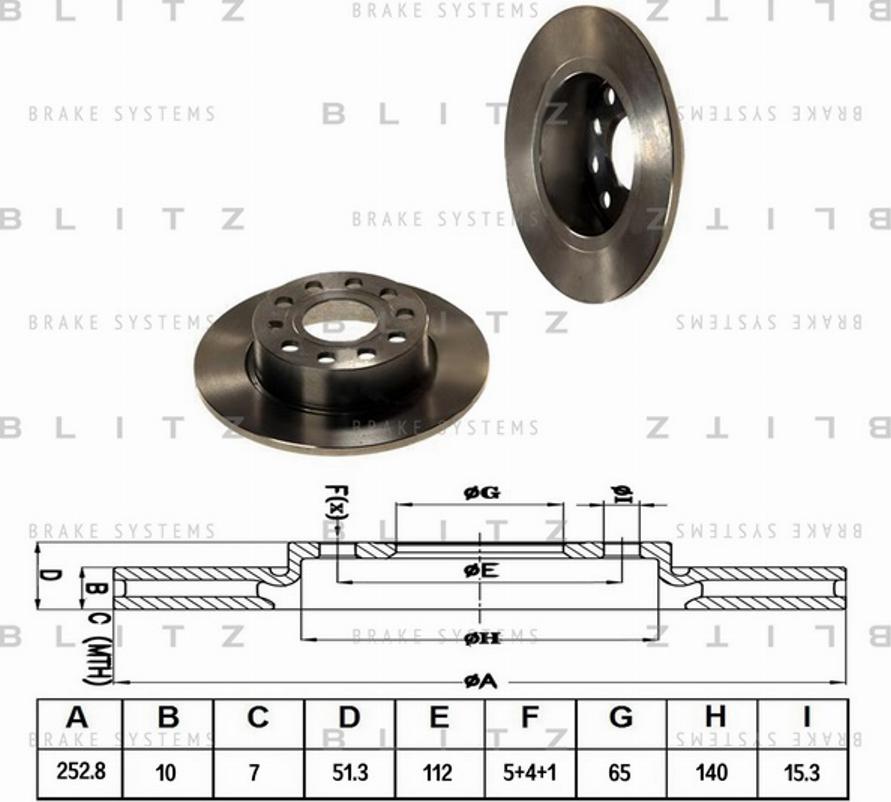 Blitz BS0186 - Гальмівний диск autozip.com.ua