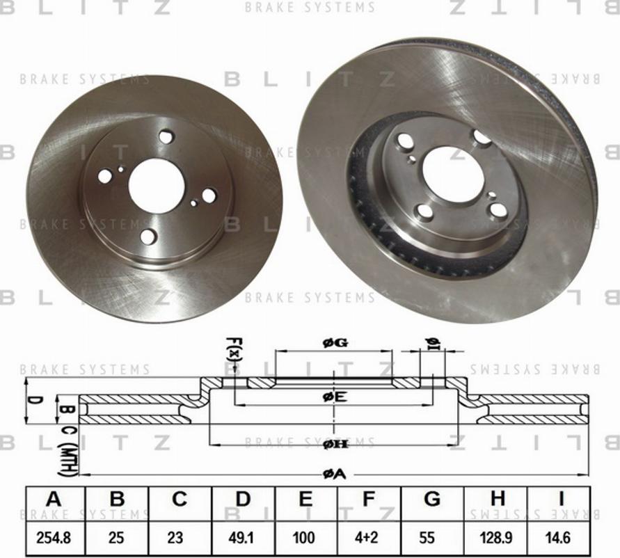 Blitz BS0180 - Гальмівний диск autozip.com.ua