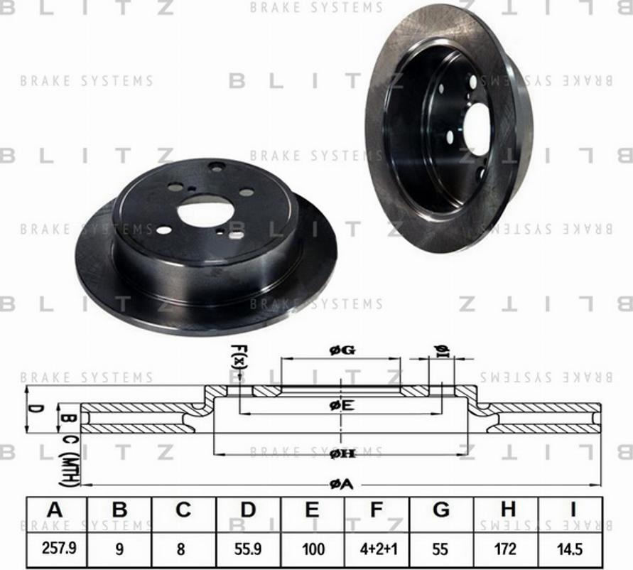 Blitz BS0181 - Гальмівний диск autozip.com.ua