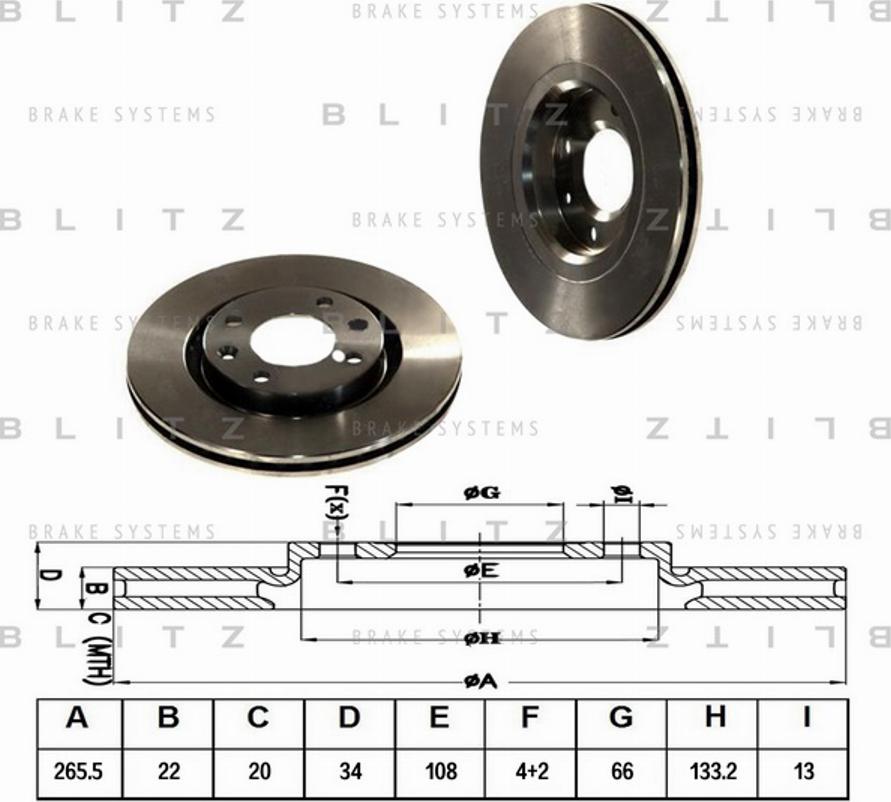 Blitz BS0135 - Гальмівні колодки, дискові гальма autozip.com.ua