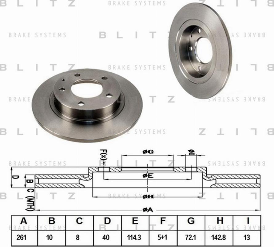 Blitz BS0138 - Гальмівний диск autozip.com.ua