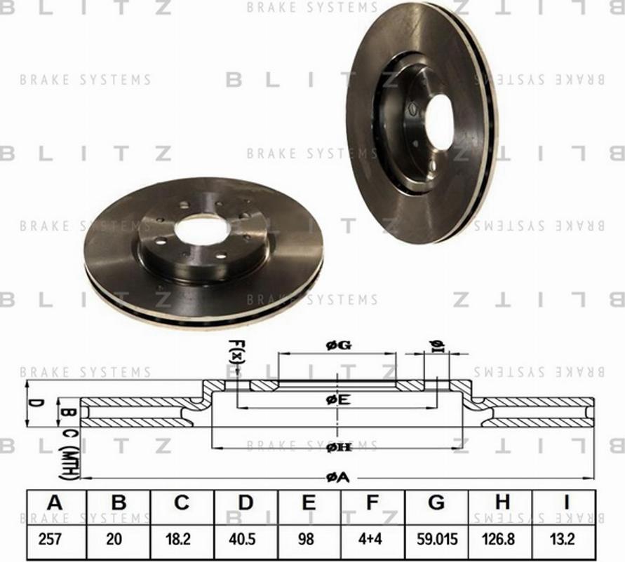 Blitz BS0126 - Гальмівний диск autozip.com.ua