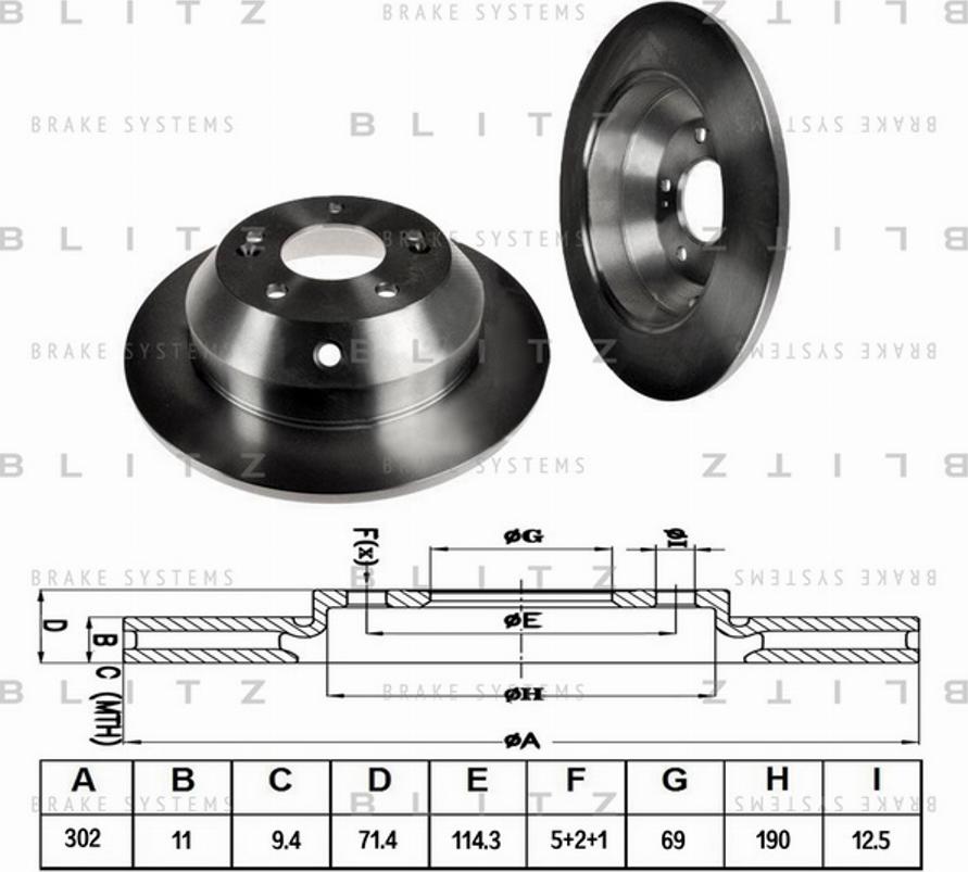 Blitz BS0179 - Гальмівний диск autozip.com.ua