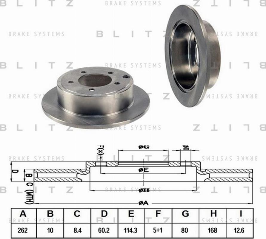 Blitz BS0344 - Гальмівний диск autozip.com.ua