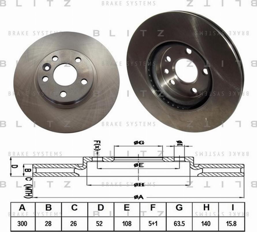 Blitz BS0340 - Гальмівний диск autozip.com.ua