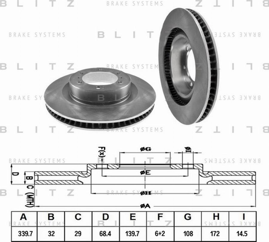 Blitz BS0347 - Гальмівний диск autozip.com.ua