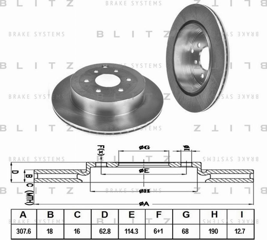 Blitz BS0352 - Гальмівний диск autozip.com.ua