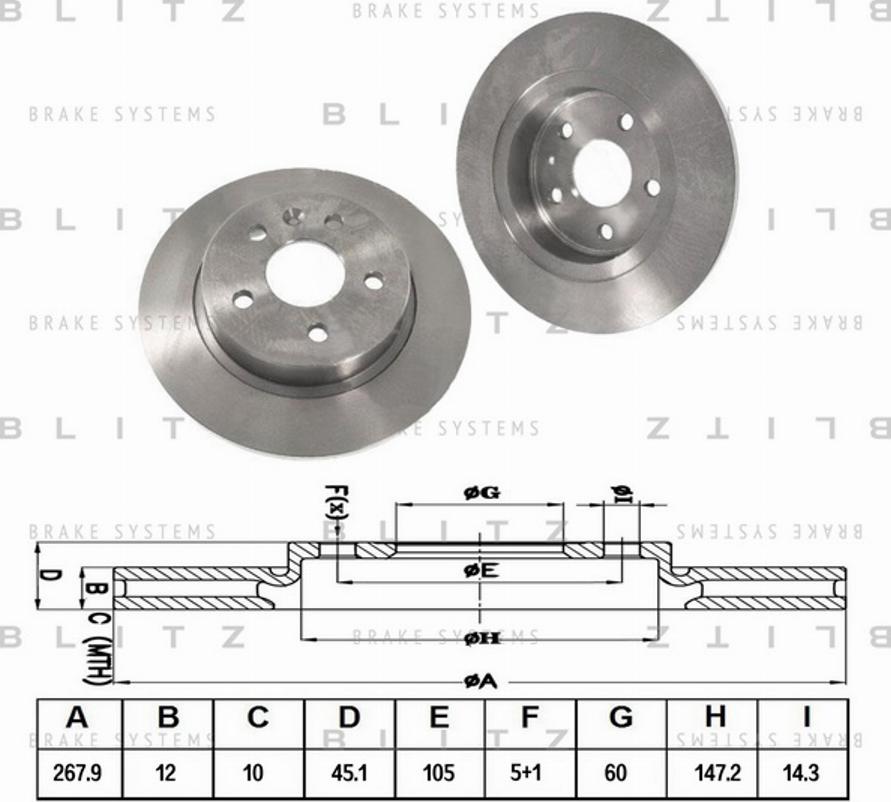 Blitz BS0312 - Гальмівний диск autozip.com.ua