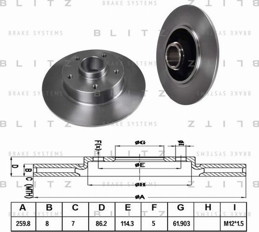 Blitz BS0320 - Гальмівний диск autozip.com.ua