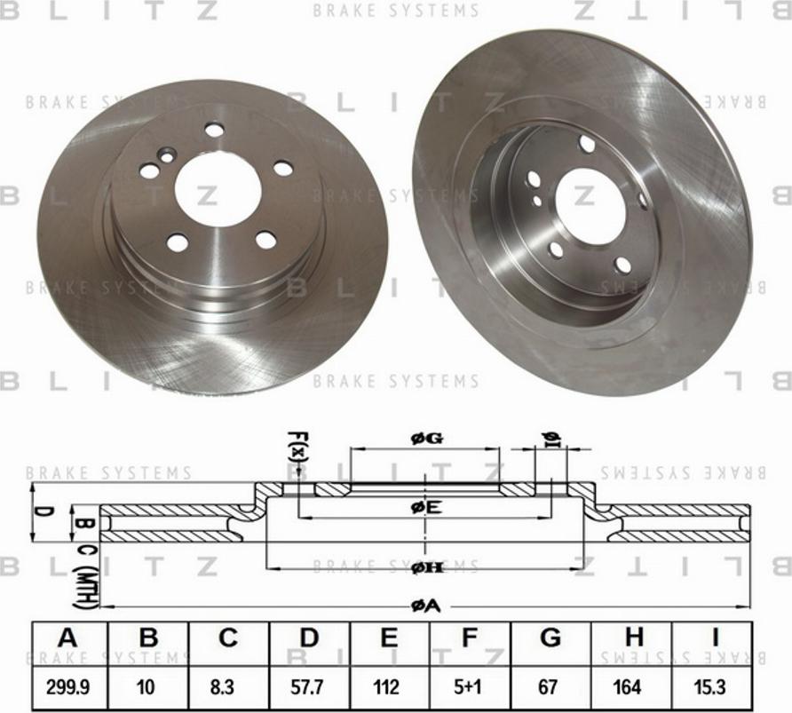 Blitz BS0373 - Гальмівний диск autozip.com.ua