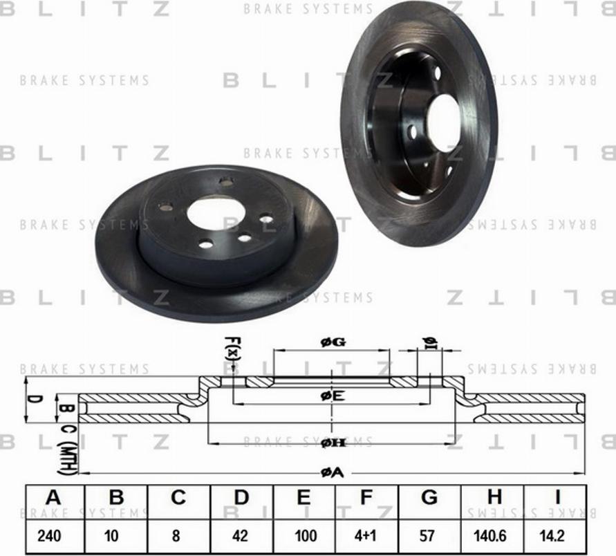 Blitz BS0372 - Гальмівний диск autozip.com.ua