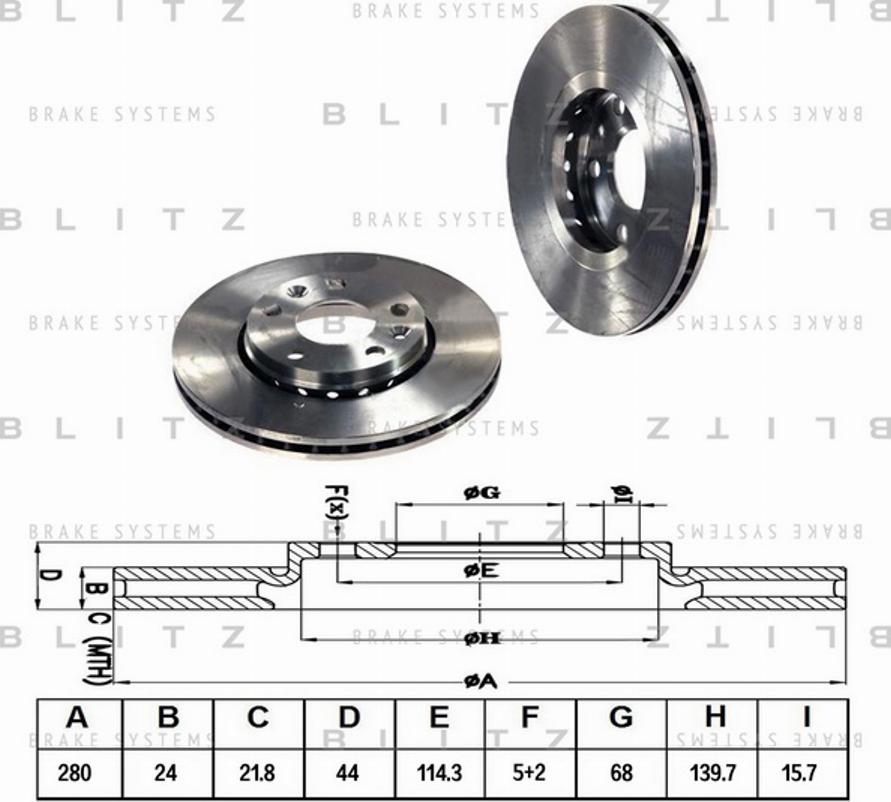 Blitz BS0296 - Гальмівний диск autozip.com.ua