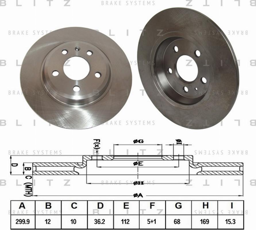 Blitz BS0258 - Гальмівний диск autozip.com.ua