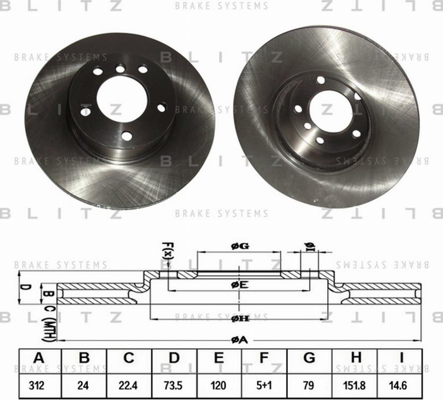 Blitz BS0257 - Гальмівний диск autozip.com.ua