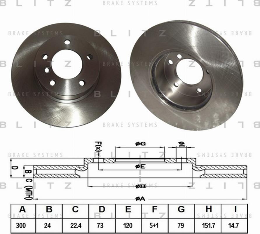 Blitz BS0214 - Гальмівний диск autozip.com.ua