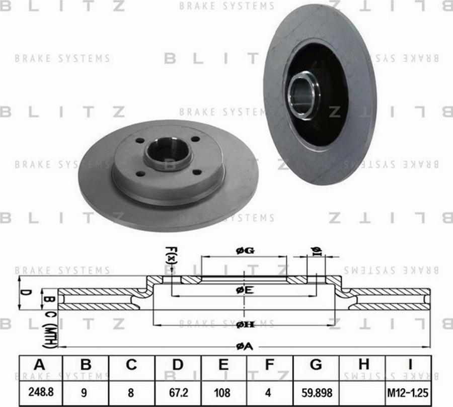 Blitz BS0216 - Гальмівний диск autozip.com.ua