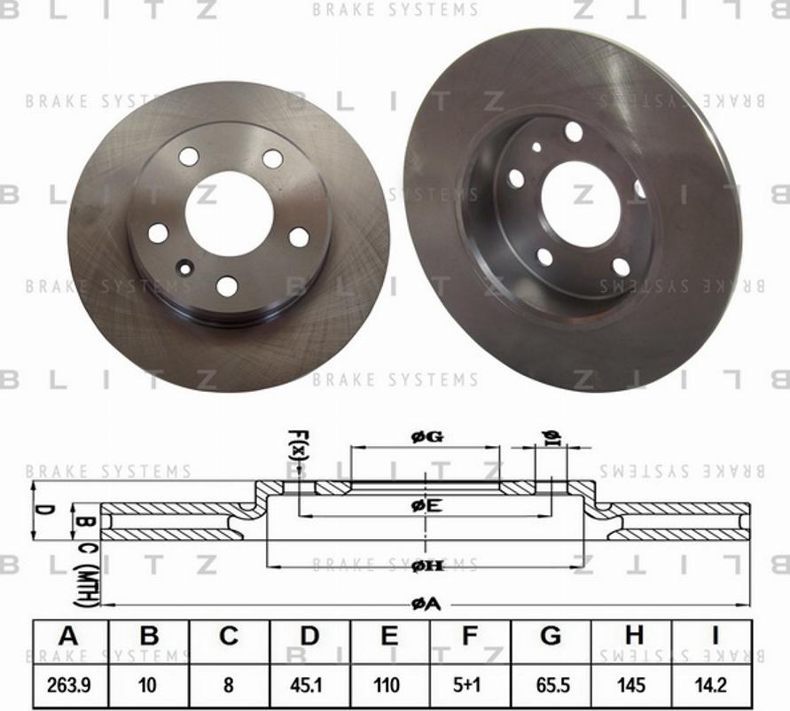 Blitz BS0289 - Гальмівний диск autozip.com.ua