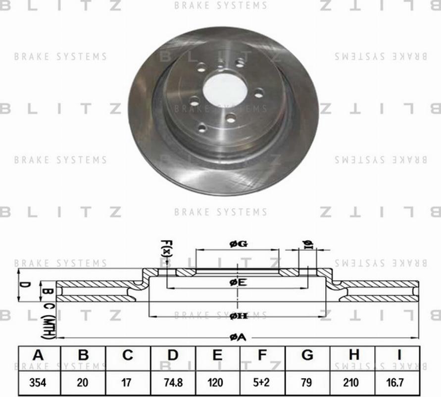 Blitz BS0285 - Гальмівний диск autozip.com.ua