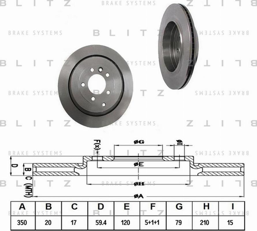 Blitz BS0287 - Гальмівний диск autozip.com.ua