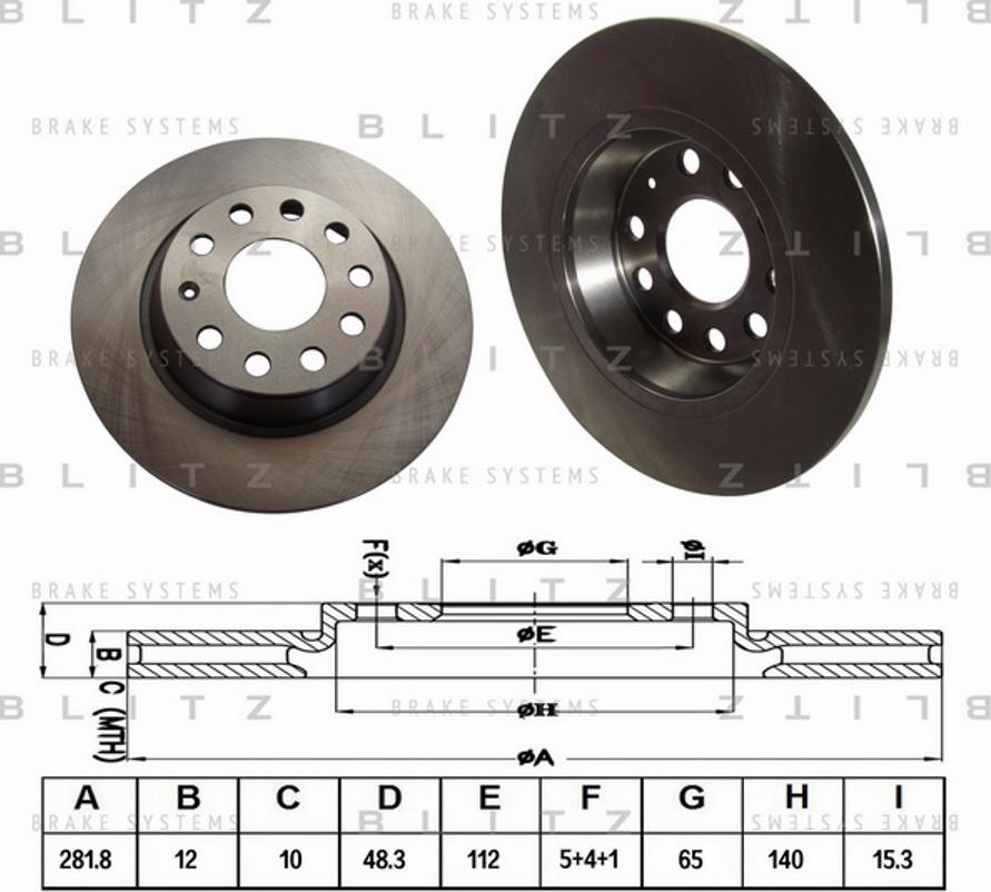 Blitz BS0221 - Гальмівний диск autozip.com.ua