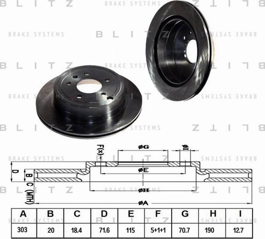 Blitz BS0228 - Гальмівний диск autozip.com.ua