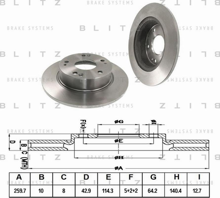 Blitz BS0276 - Гальмівний диск autozip.com.ua