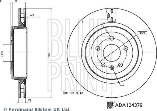 Blue Print ADA104379 - Гальмівний диск autozip.com.ua