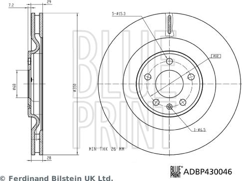 Blue Print ADBP430046 - Гальмівний диск autozip.com.ua