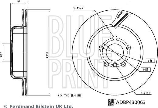 Blue Print ADBP430063 - Гальмівний диск autozip.com.ua