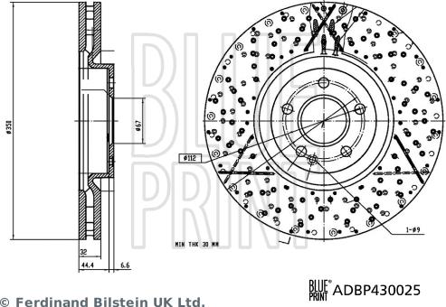 Blue Print ADBP430025 - Гальмівний диск autozip.com.ua