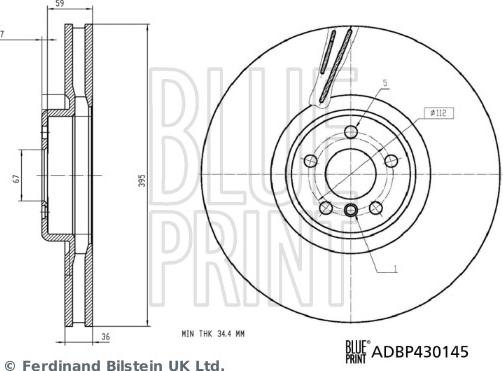 Blue Print ADBP430145 - Гальмівний диск autozip.com.ua