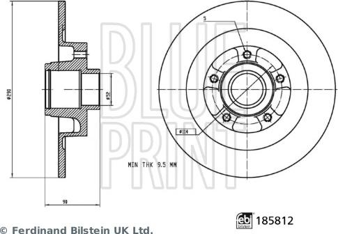 Blue Print ADBP430173 - Гальмівний диск autozip.com.ua